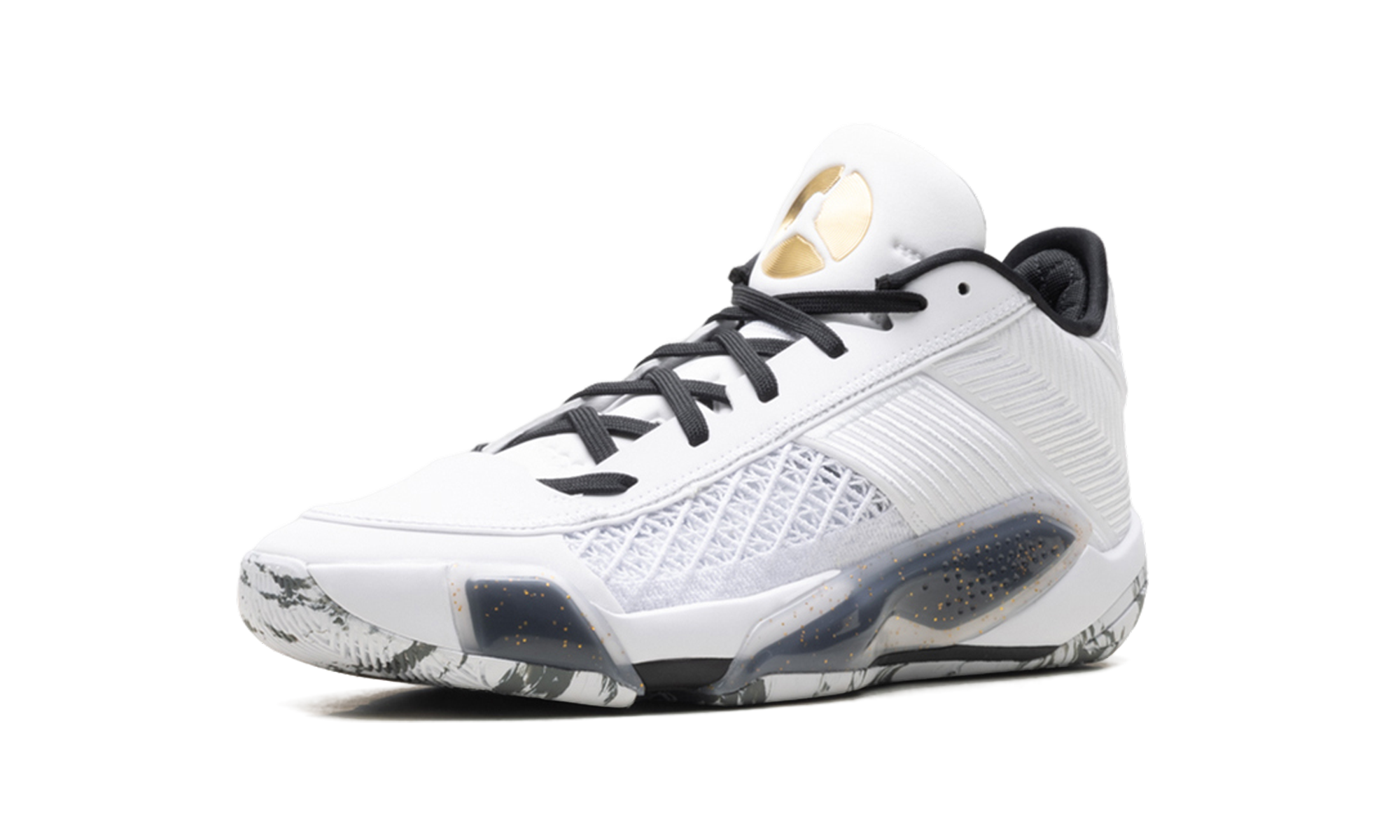 Jordan 38 Low "White metallic gold black" FD2326 107