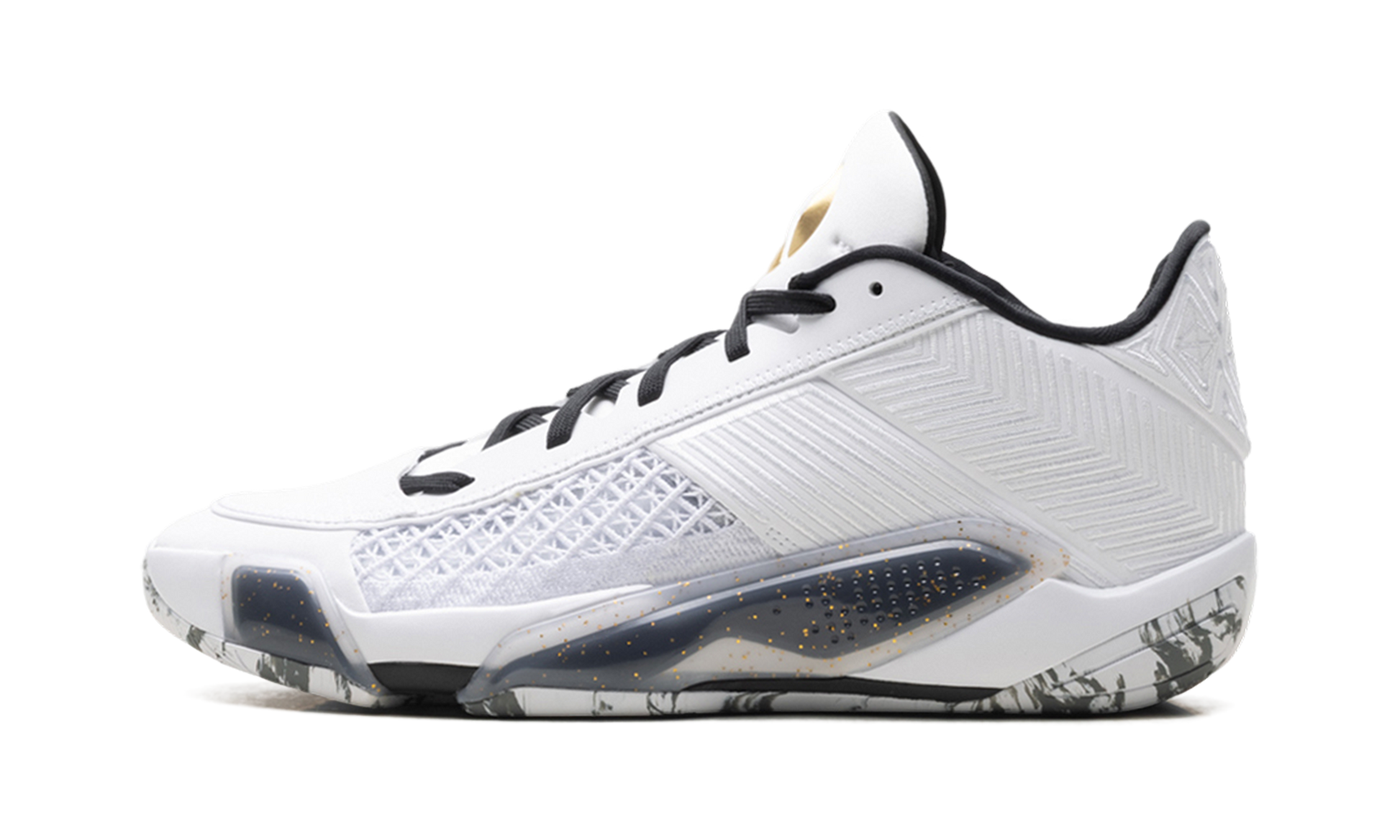 Jordan 38 Low "White metallic gold black" FD2326 107