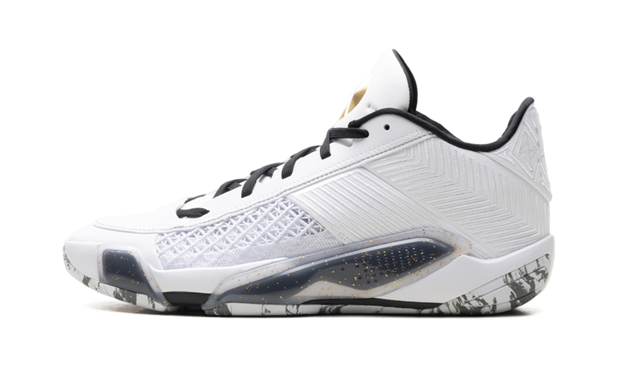 Jordan 38 Low "White metallic gold black" FD2326 107