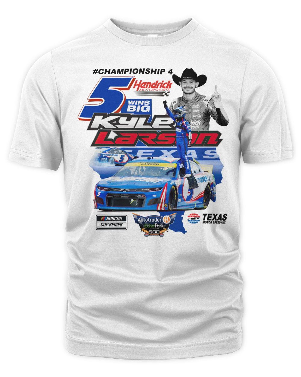 Kyle Larson Checkered Flag 2021 Autotrader EchoPark Automotive 500 Race Winner Shirt