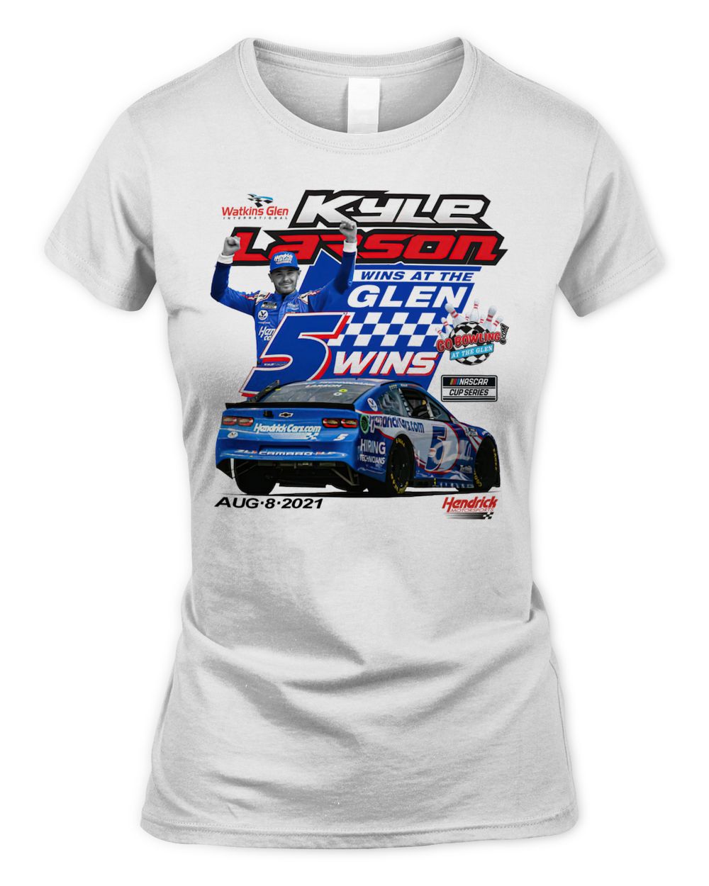 Kyle Larson Checkered Flag 2021 Go Bowling at The Glen Race Win Shirt