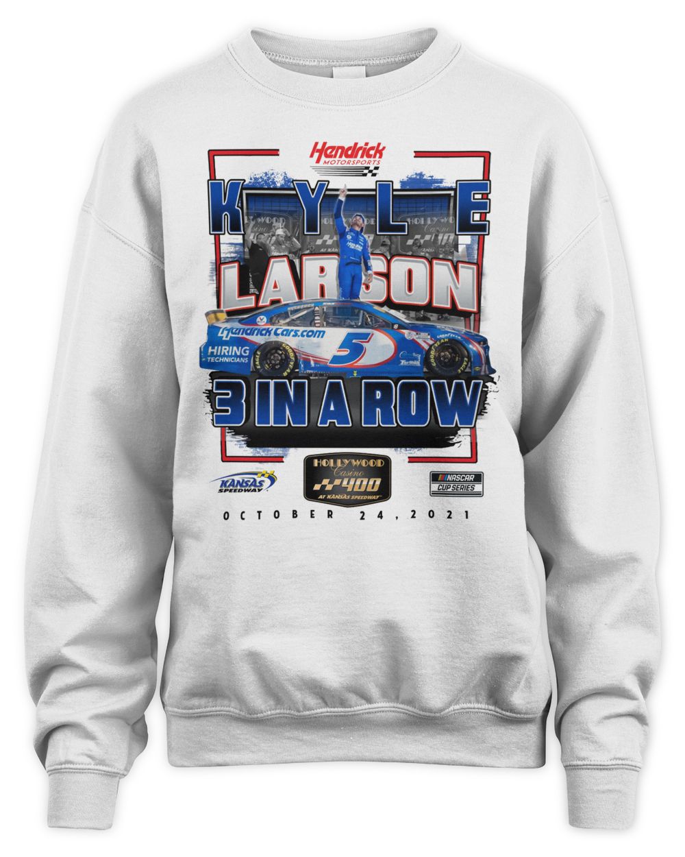 Kyle Larson Checkered Flag 2021 Hollywood Casino 400 Race Win Shirt