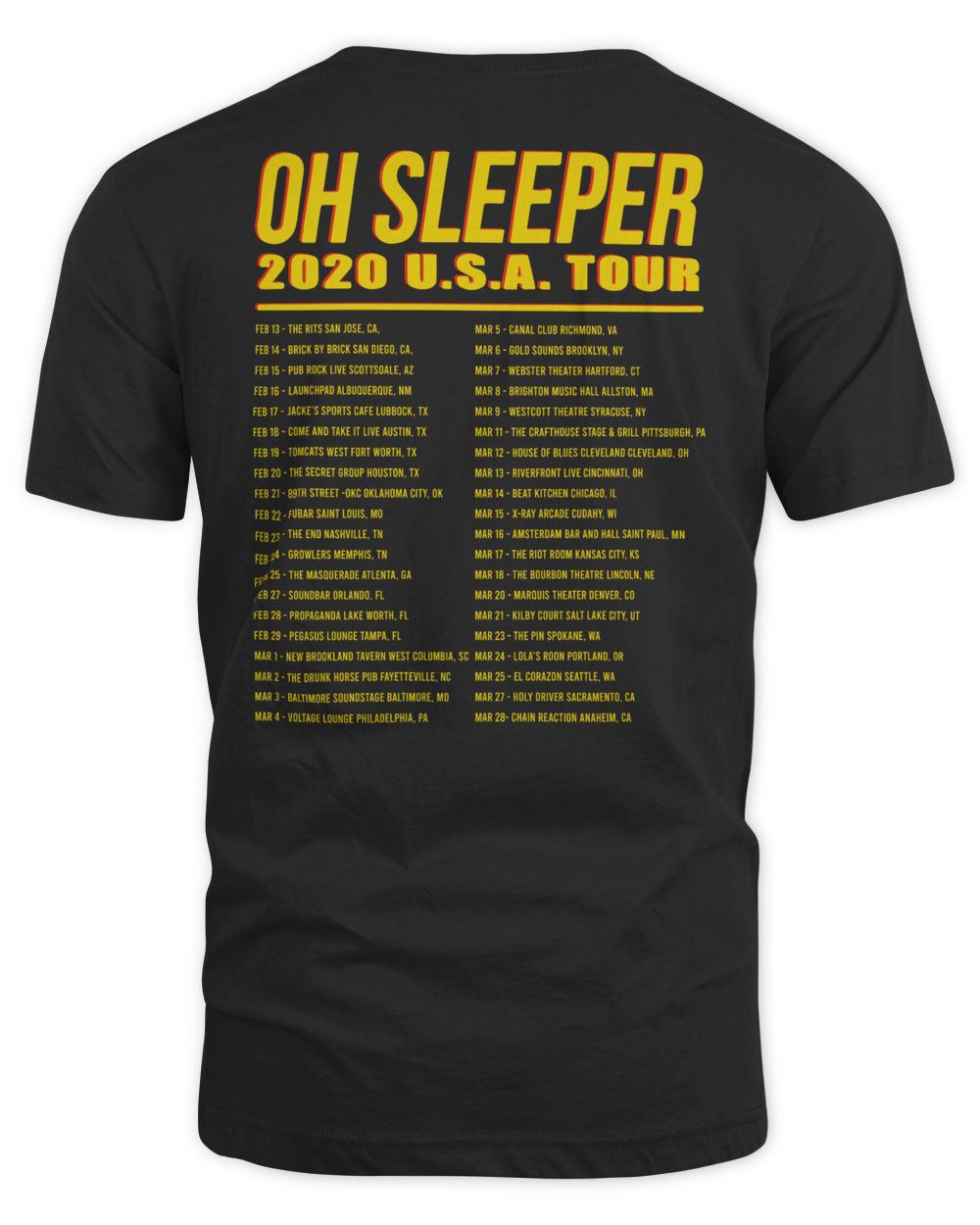 Oh Sleeper Merch Oh, Sleeper USA Tour 2020 Shirt