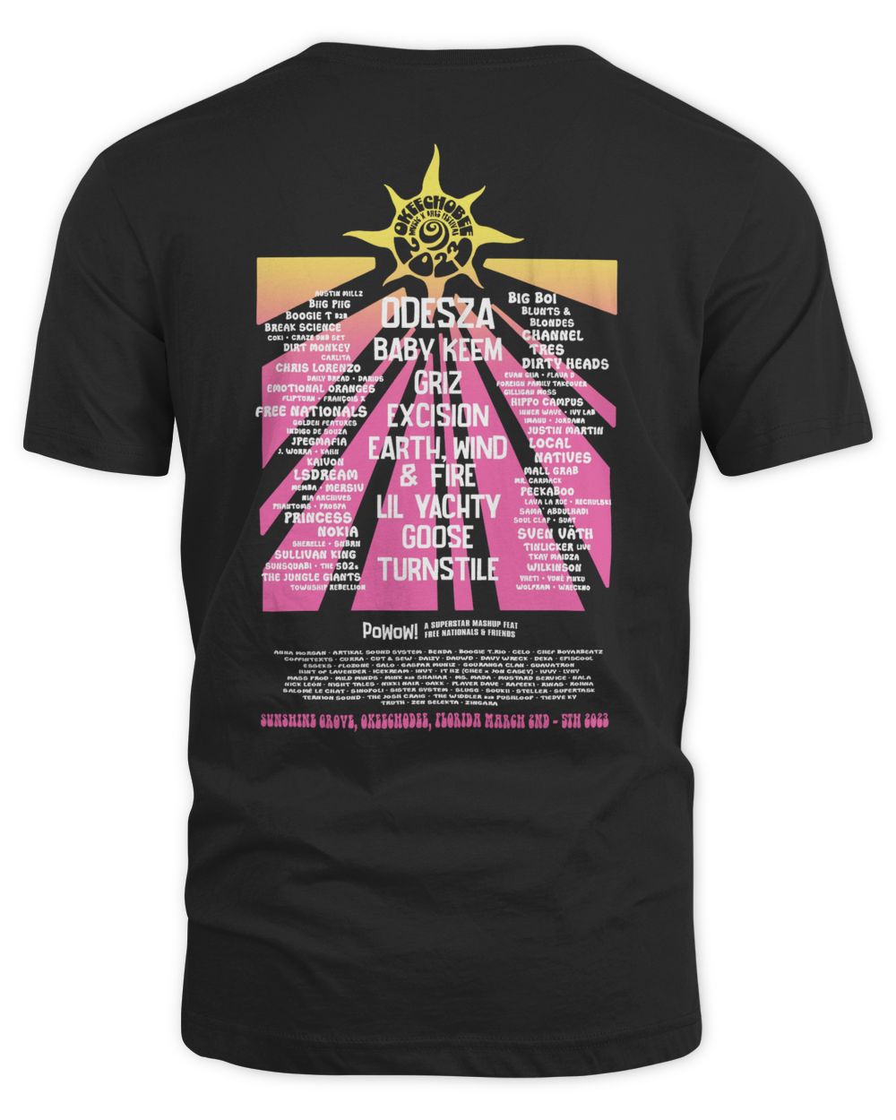 Okeechobee Merch Sun Lineup Shirt