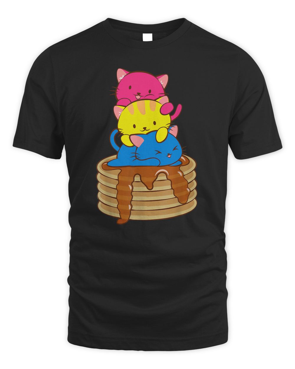 Pansexual Pride Flag Kawaii Cats On Pancakes Lgbt Pride Shirt