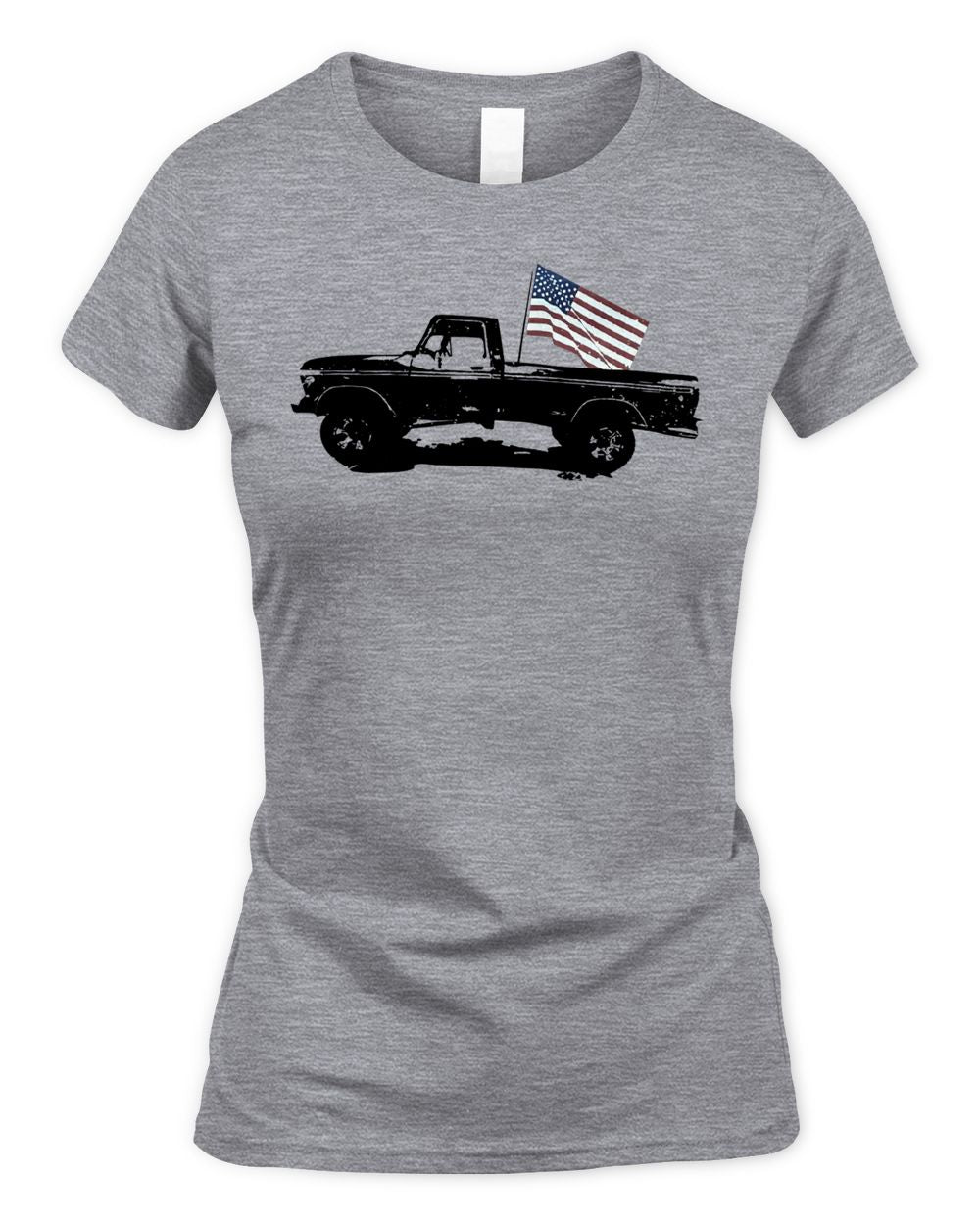 Red White and Blue Apparel American Flag Pickup Truck Shirt