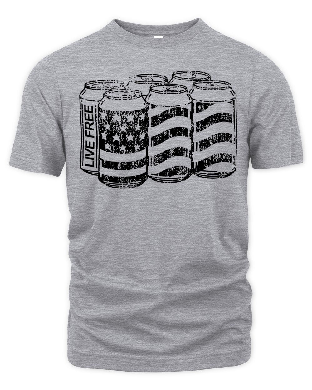 Red White and Blue Apparel American Flag Six Pack Shirt