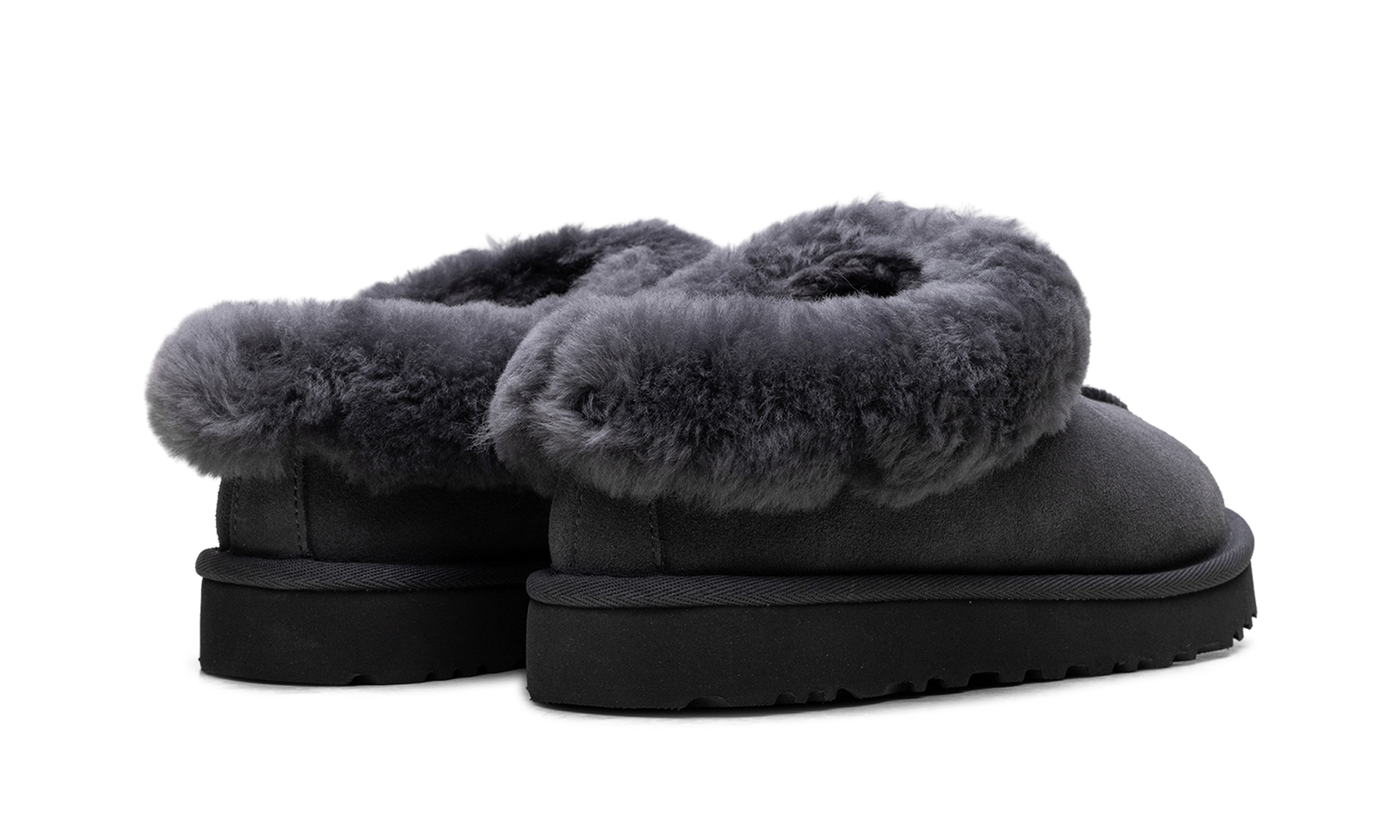 Tazzette Genuine Shearling Collar Slipper Women "Obsidian" 1134810 OBS