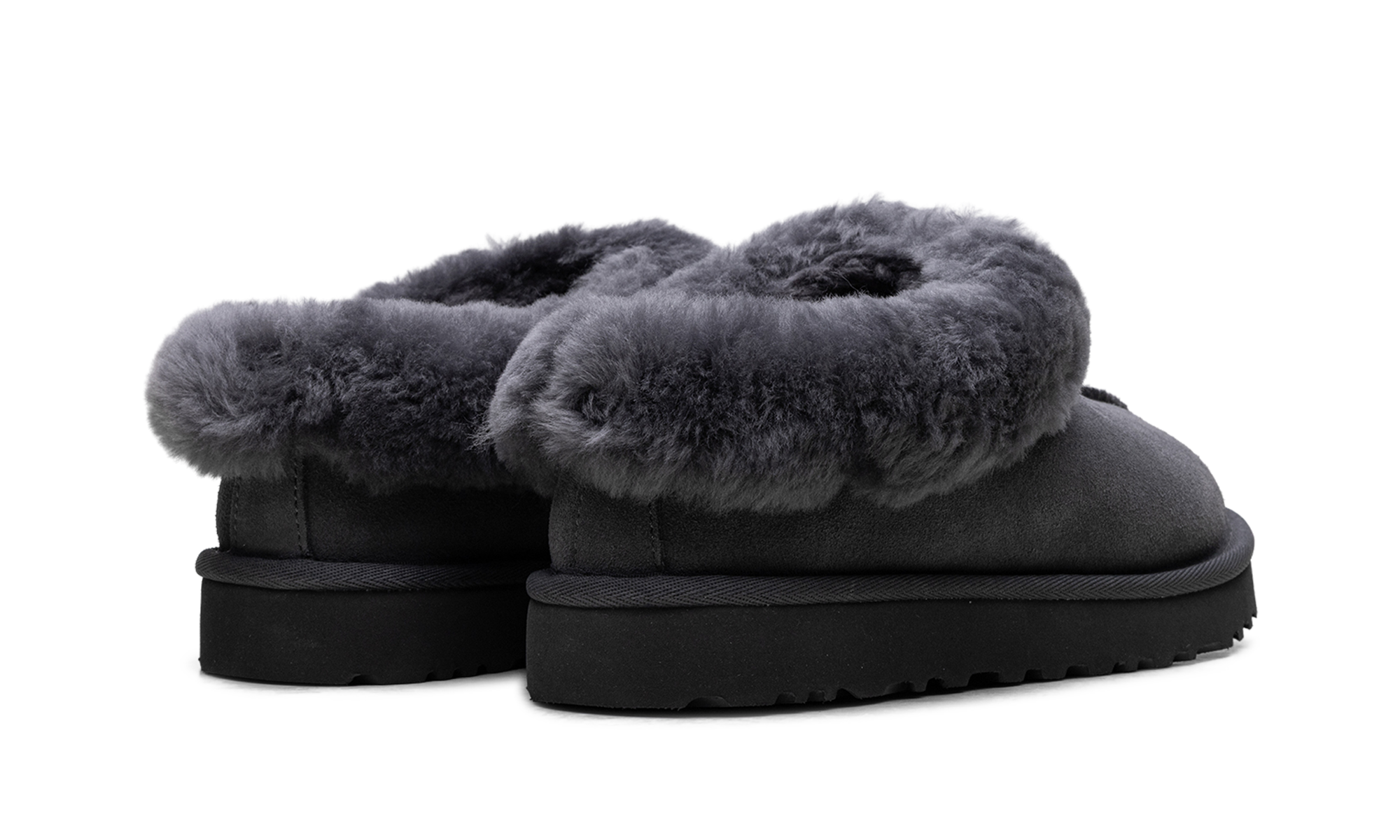 Tazzette Genuine Shearling Collar Slipper Women "Obsidian" 1134810 OBS