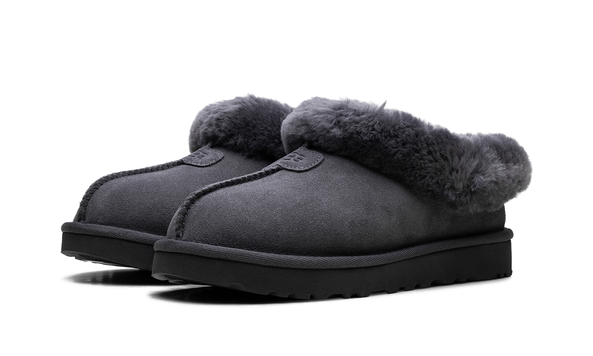 Tazzette Genuine Shearling Collar Slipper Women "Obsidian" 1134810 OBS
