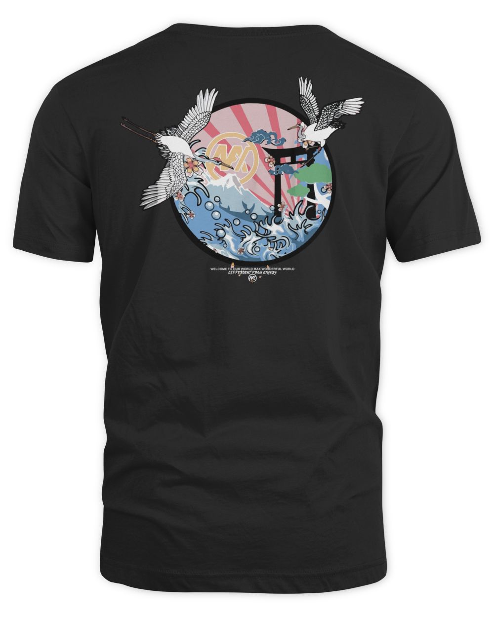 Techwear On Clothing Cranes Over The Rolling Sea Shirt