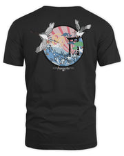 Techwear On Clothing Cranes Over The Rolling Sea Shirt