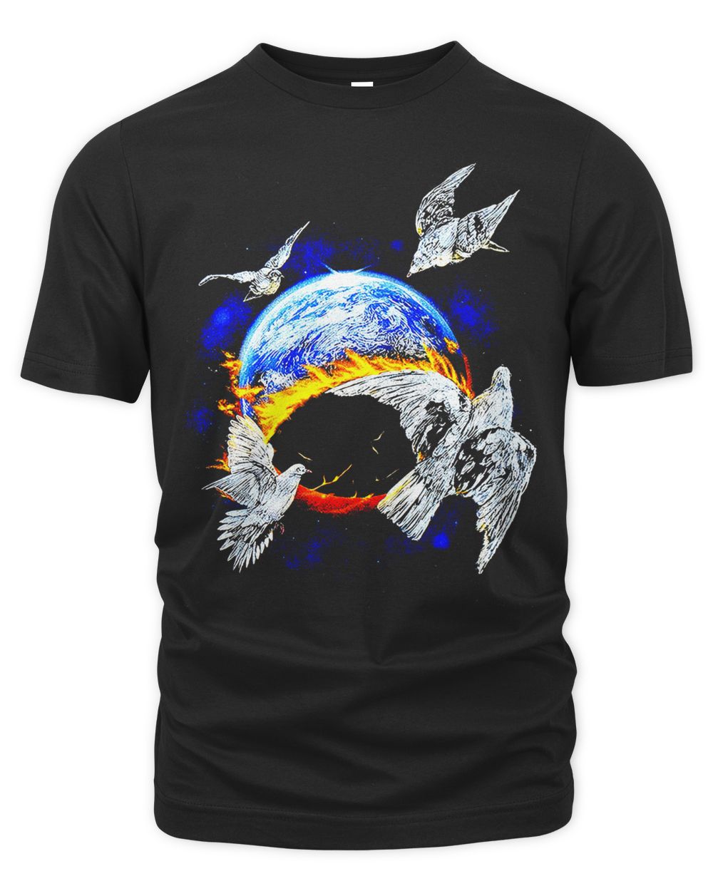 Techwear On Clothing Earth Flame Doves Shirt