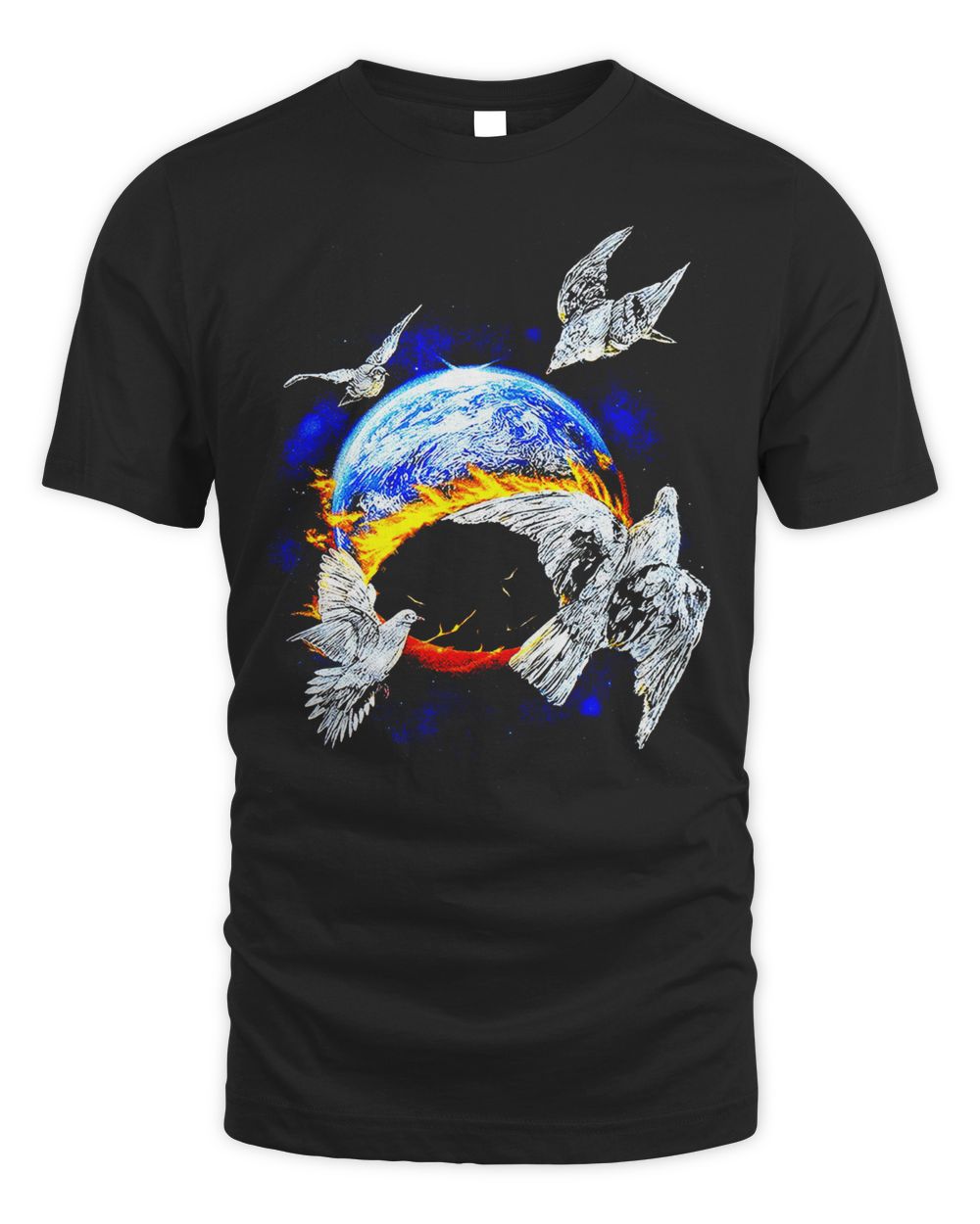 Techwear On Clothing Earth Flame Doves Shirt