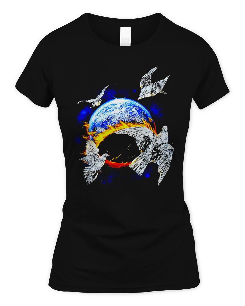 Techwear On Clothing Earth Flame Doves Shirt