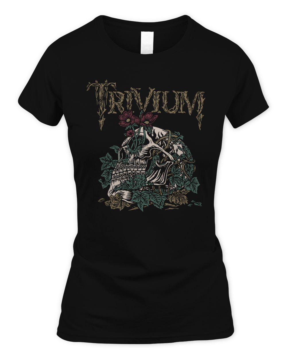 Trivium Merch Skelly Flower Shirt