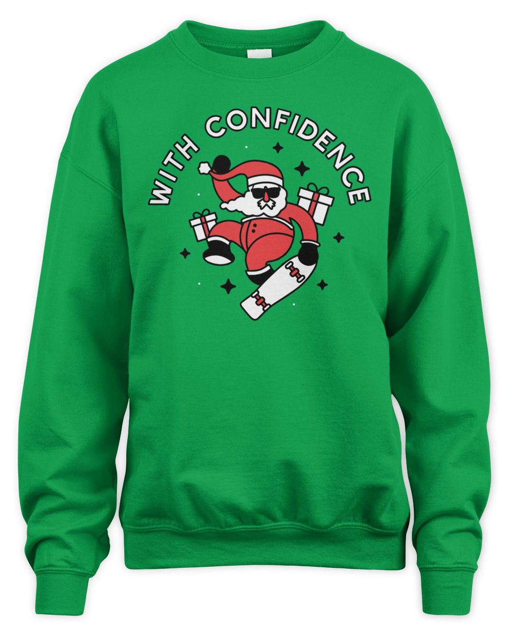 With Confidence Merch Skating Santa Shirt